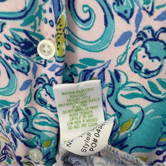 Lilly Pulitzer Button Down Pajama Top Collared Monkey Pattern Preppy Long Sleeve - Picture 4 of 7
